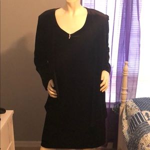 Black velvet dress with matching jacket